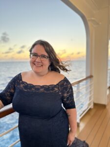 Picture of Kendie on a cruise at sunset